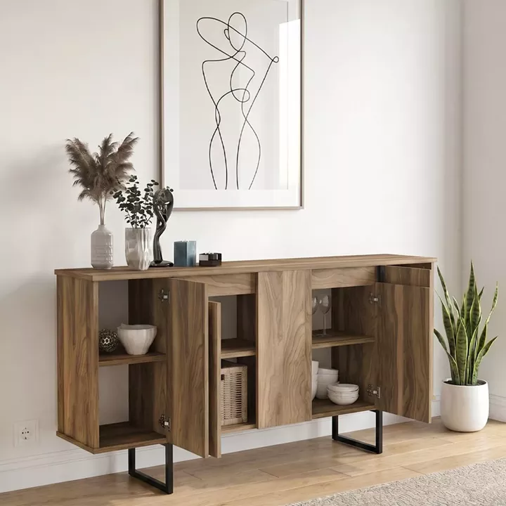 Μπουφές Orontes Megapap χρώμα καρυδί 160x35,2x80εκ.
