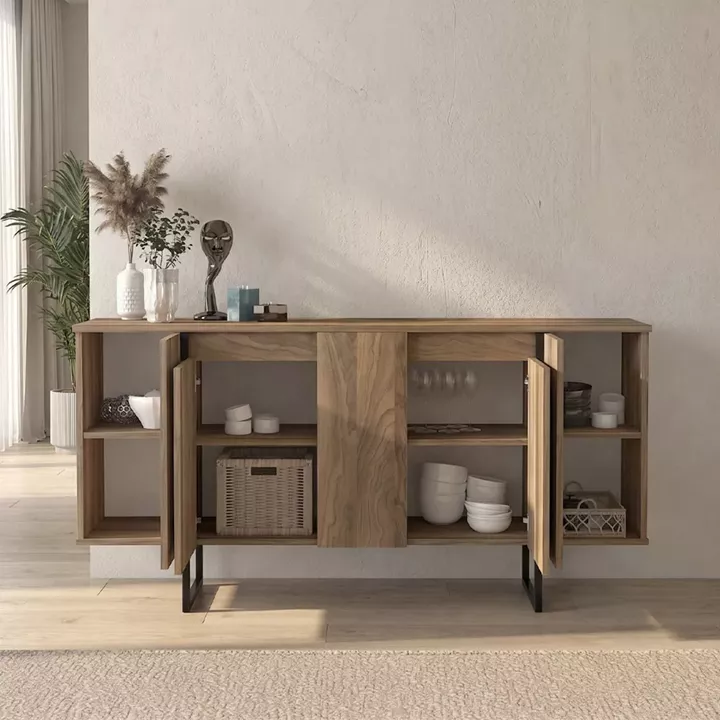 Μπουφές Orontes Megapap χρώμα καρυδί 160x35,2x80εκ.