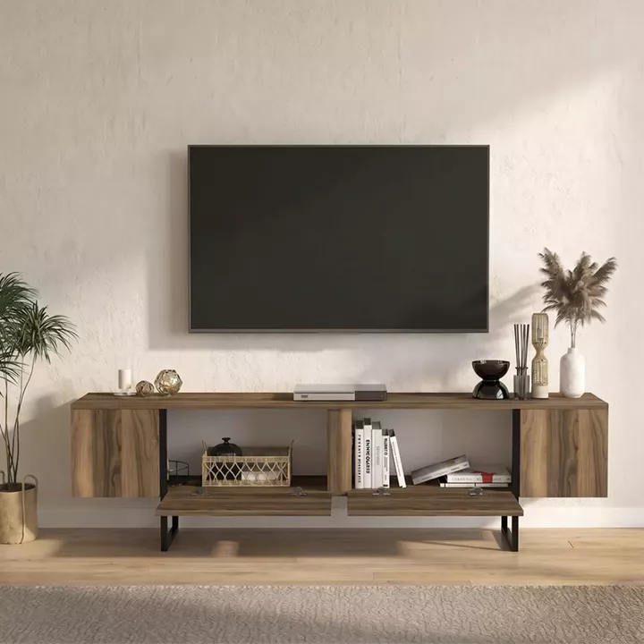 Έπιπλο τηλεόρασης Orontes Megapap χρώμα καρυδί 180x29,6x50εκ.