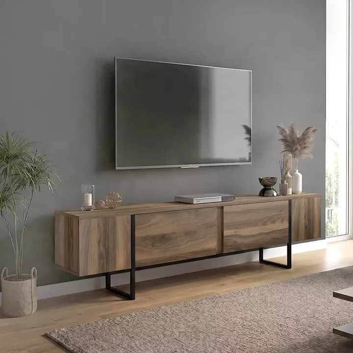Έπιπλο τηλεόρασης Orontes Megapap χρώμα καρυδί 180x29,6x50εκ.