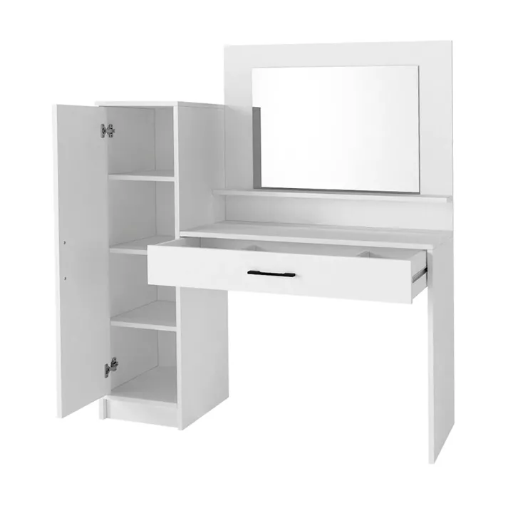Τουαλέτα με καθρέπτη Kaunos Megapap χρώμα λευκό 123,8x40x148,2εκ.