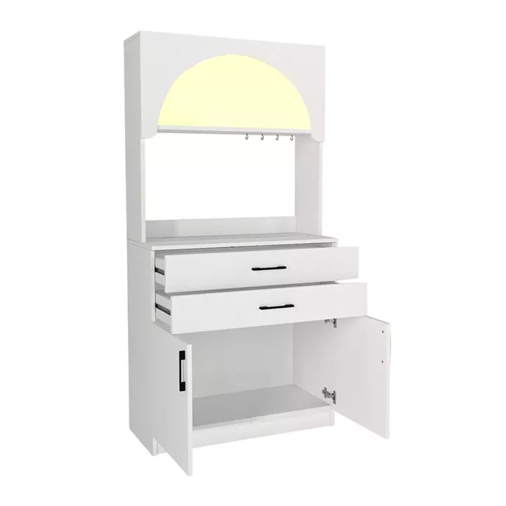 Έπιπλο κουζίνας με LED Sardes Megapap χρώμα λευκό 90x40x180εκ.