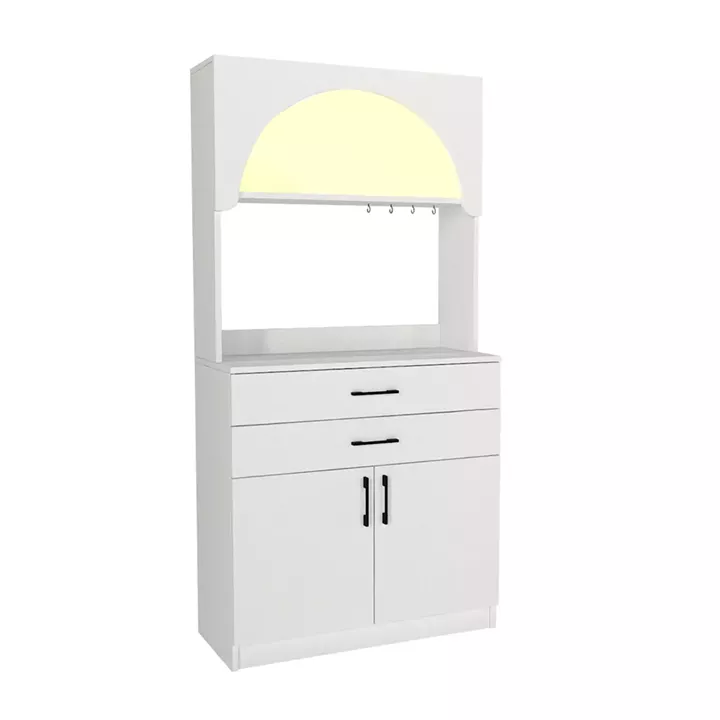 Έπιπλο κουζίνας με LED Sardes Megapap χρώμα λευκό 90x40x180εκ.