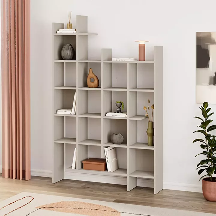 Βιβλιοθήκη Manco Megapap χρώμα sandstone 122x25,5x188εκ.