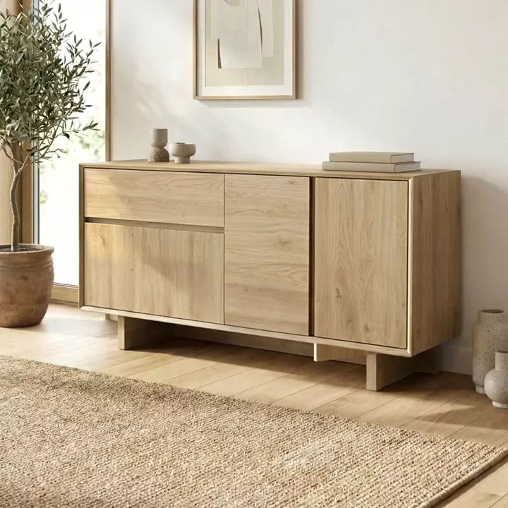 Μπουφές Capri Megapap χρώμα sapphire oak 146x45x76,5εκ.