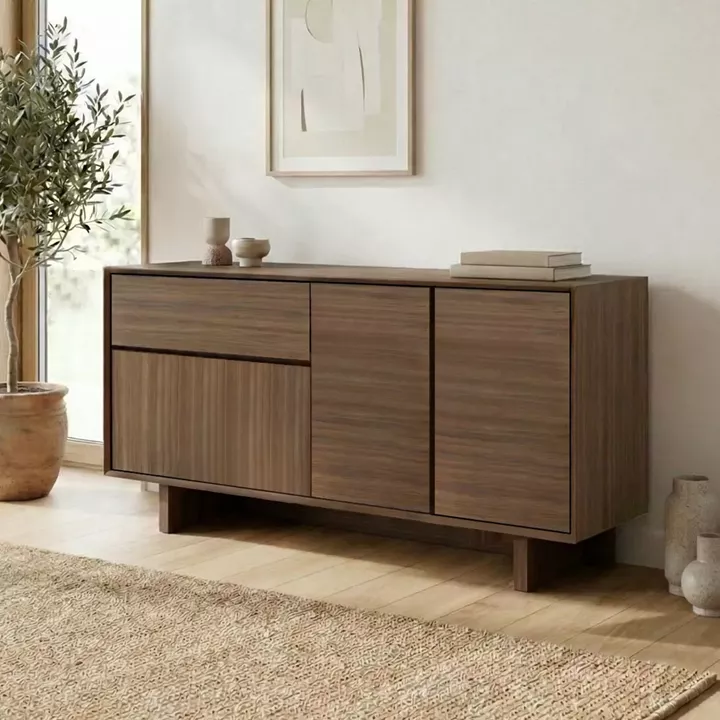 Μπουφές Capri Megapap χρώμα καρυδί milano 146x45x76,5εκ.