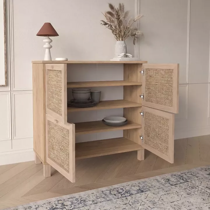 Κονσόλα ArteLibre AESIR Φυσικό Μοριοσανίδα/Rattan 90x35x85.2cm