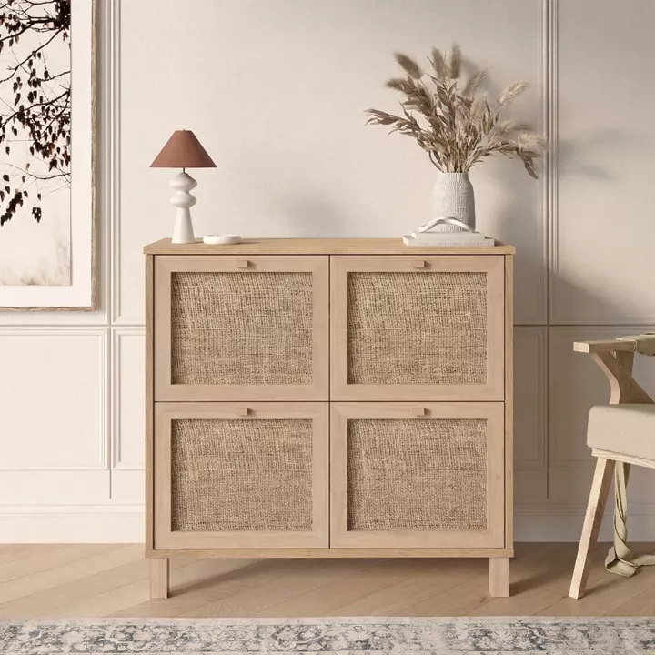 Κονσόλα ArteLibre AESIR Φυσικό Μοριοσανίδα/Rattan 90x35x85.2cm