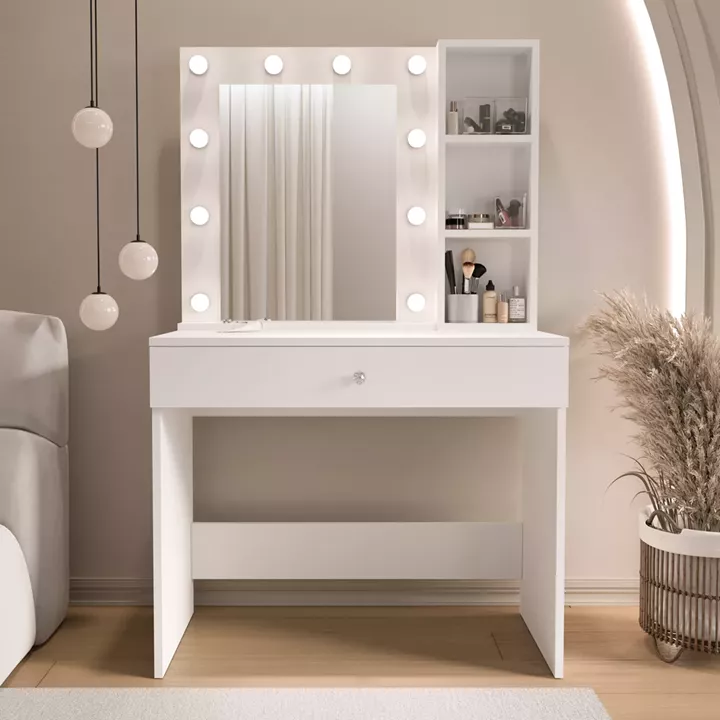 Τουαλέτα Μακιγιάζ ArteLibre FREY Λευκό Μοριοσανίδα 90x42.5x147cm