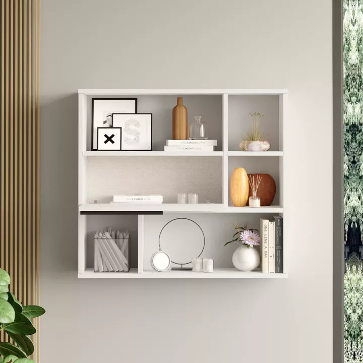 Ραφιέρα Επιτοίχια ArteLibre ALISTAIR Λευκό Μοριοσανίδα 90x22x81cm