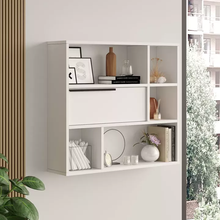 Ραφιέρα Επιτοίχια ArteLibre ALISTAIR Λευκό Μοριοσανίδα 90x22x81cm