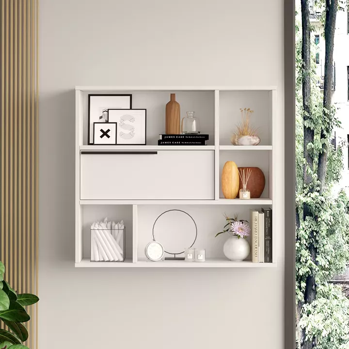 Ραφιέρα Επιτοίχια ArteLibre ALISTAIR Λευκό Μοριοσανίδα 90x22x81cm