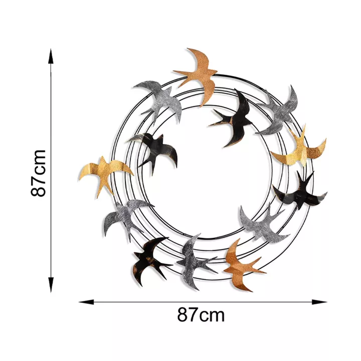 Διακοσμητικό τοίχου Spiral Flock Megapap μεταλλικό χρώμα μαύρο - bronze - ασημί 87x87εκ.