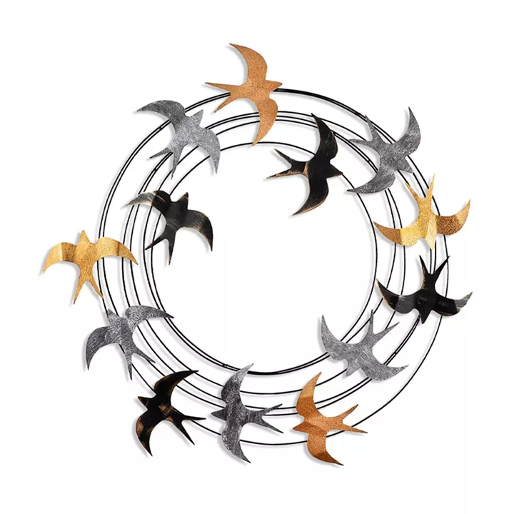 Διακοσμητικό τοίχου Spiral Flock Megapap μεταλλικό χρώμα μαύρο - bronze - ασημί 87x87εκ.