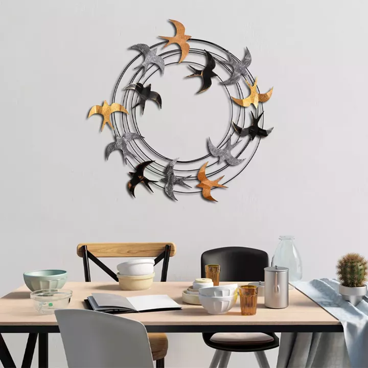 Διακοσμητικό τοίχου Spiral Flock Megapap μεταλλικό χρώμα μαύρο - bronze - ασημί 87x87εκ.