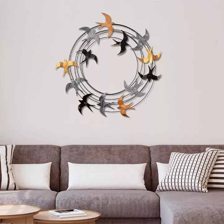 Διακοσμητικό τοίχου Spiral Flock Megapap μεταλλικό χρώμα μαύρο - bronze - ασημί 87x87εκ.