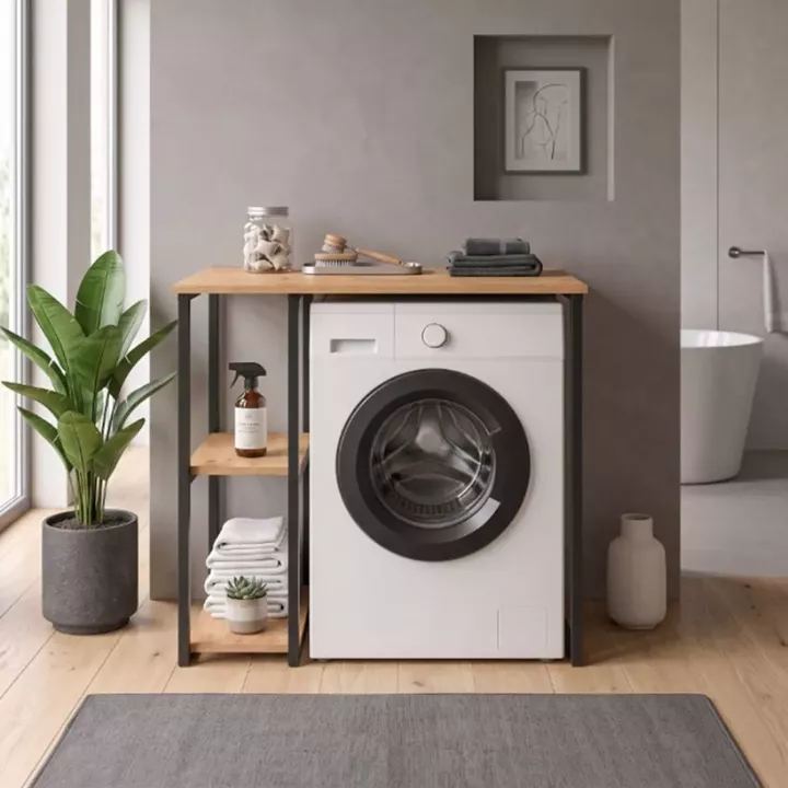 Έπιπλο πλυντηρίου Verno Megapap χρώμα pine oak 90x59,8x92,8εκ.
