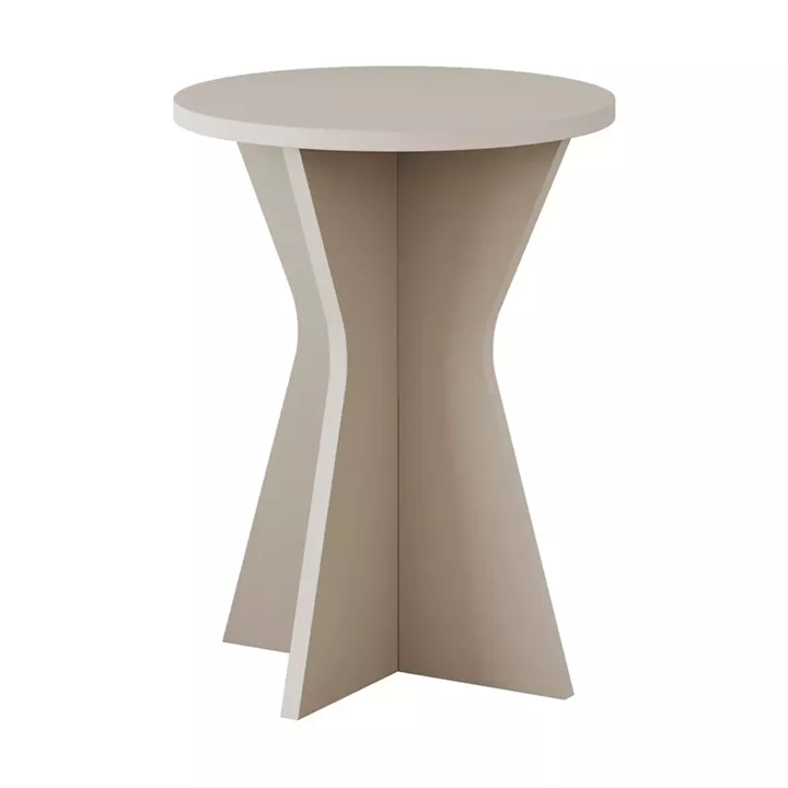 Τραπεζάκι βοηθητικό Lisa Megapap χρώμα sandstone Ø40x51,8εκ.