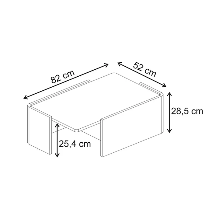 Τραπεζάκι σαλονιού Bora Megapap χρώμα sepet oak 82x52x28,5εκ.