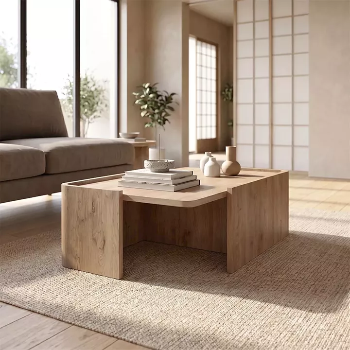 Τραπεζάκι σαλονιού Bora Megapap χρώμα sepet oak 82x52x28,5εκ.