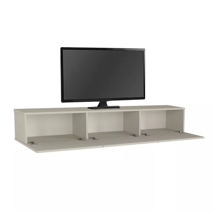Έπιπλο τηλεόρασης επιτοίχιο Damla Megapap με LED χρώμα sandstone 180x29,5x29,5εκ.