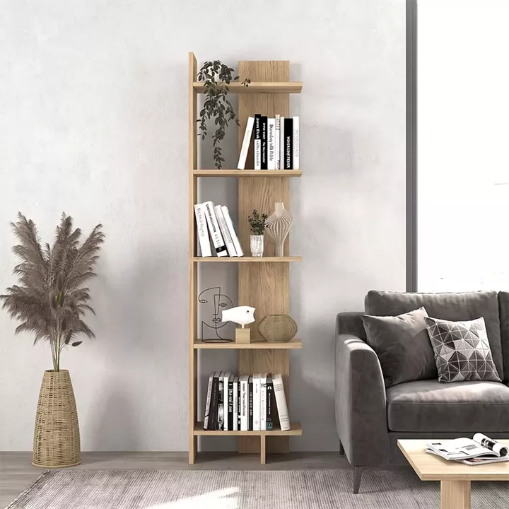 Βιβλιοθήκη Perla Megapap χρώμα sepet oak 48x22x170εκ.