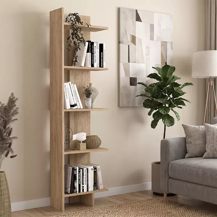 Βιβλιοθήκη Perla Megapap χρώμα sepet oak 48x22x170εκ.