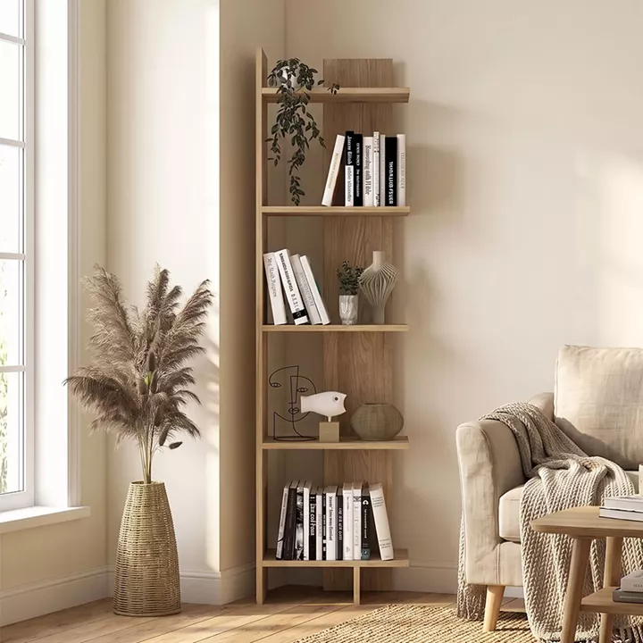 Βιβλιοθήκη Perla Megapap χρώμα sepet oak 48x22x170εκ.
