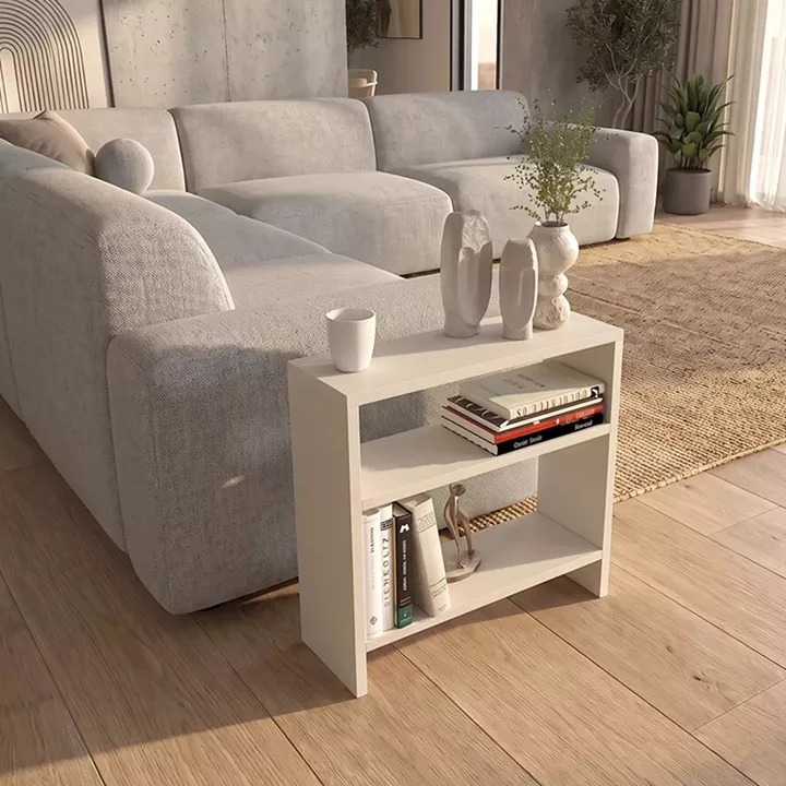 Τραπεζάκι βοηθητικό Silvanus Megapap χρώμα sandstone 51x17,5x49εκ.