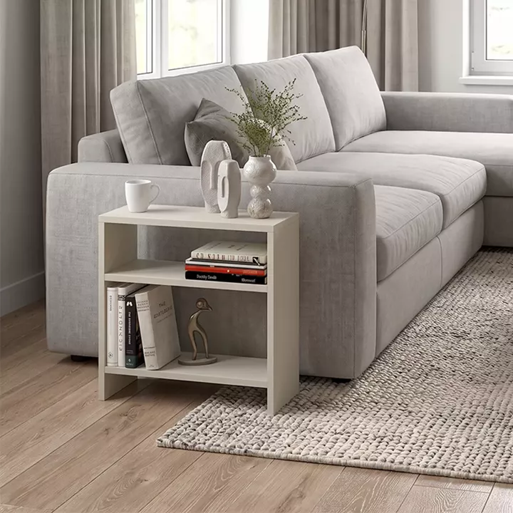 Τραπεζάκι βοηθητικό Silvanus Megapap χρώμα sandstone 51x17,5x49εκ.