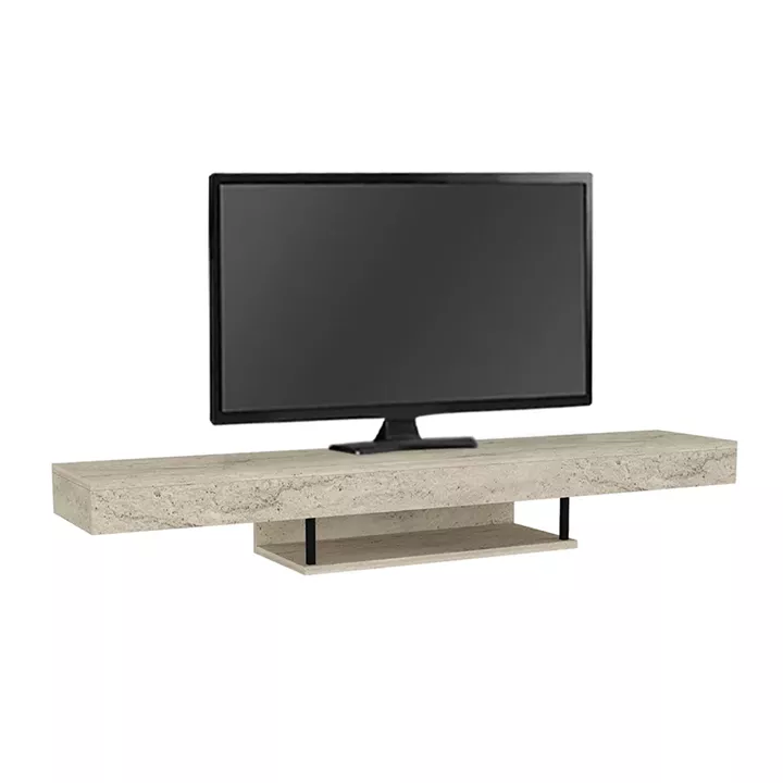 Έπιπλο τηλεόρασης επιτοίχιο Albares Megapap με LED χρώμα travertine 150x29,6x22εκ.