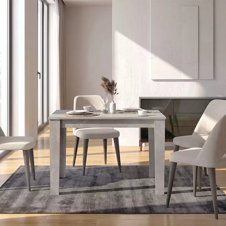 Τραπέζι Darlen Megapap χρώμα γκρι σκυροδέματος 125x72x74εκ.