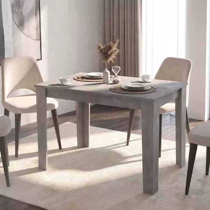 Τραπέζι Darlen Megapap χρώμα γκρι σκυροδέματος 125x72x74εκ.