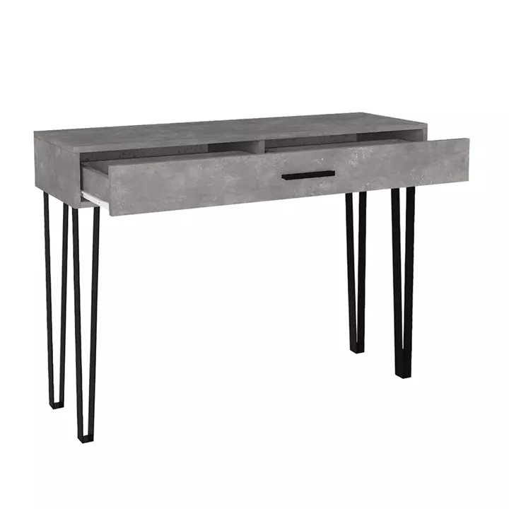 Κονσόλα Rochel Megapap χρώμα γκρι σκυροδέματος 120x35x89,8εκ.