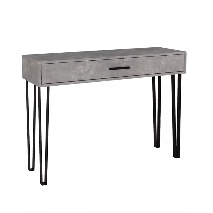 Κονσόλα Rochel Megapap χρώμα γκρι σκυροδέματος 120x35x89,8εκ.