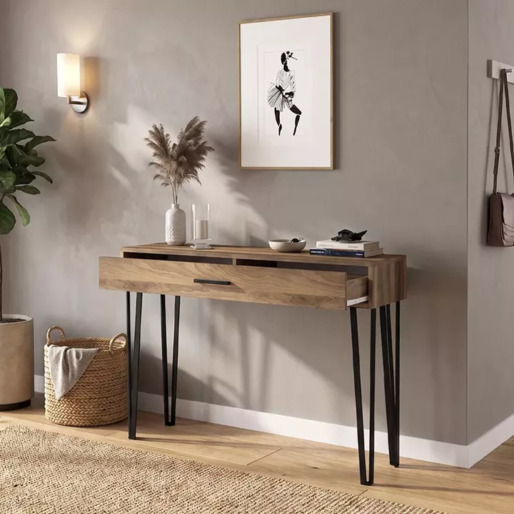 Κονσόλα Rochel Megapap χρώμα καρυδί 120x35x89,8εκ.