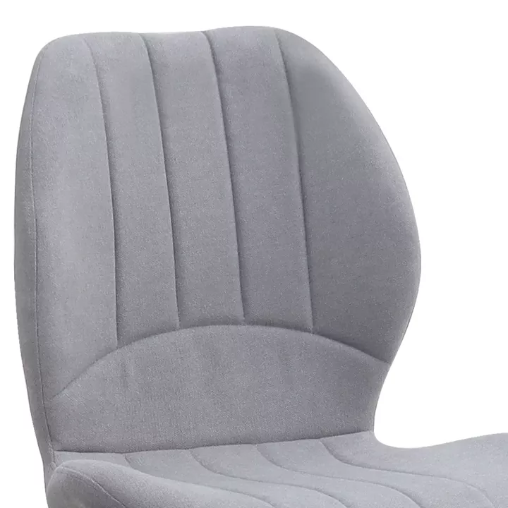Καρέκλα τραπεζαρίας Valena Megapap elephant grey ύφασμα - μεταλλικό μαύρο πόδι 48x58x87εκ.