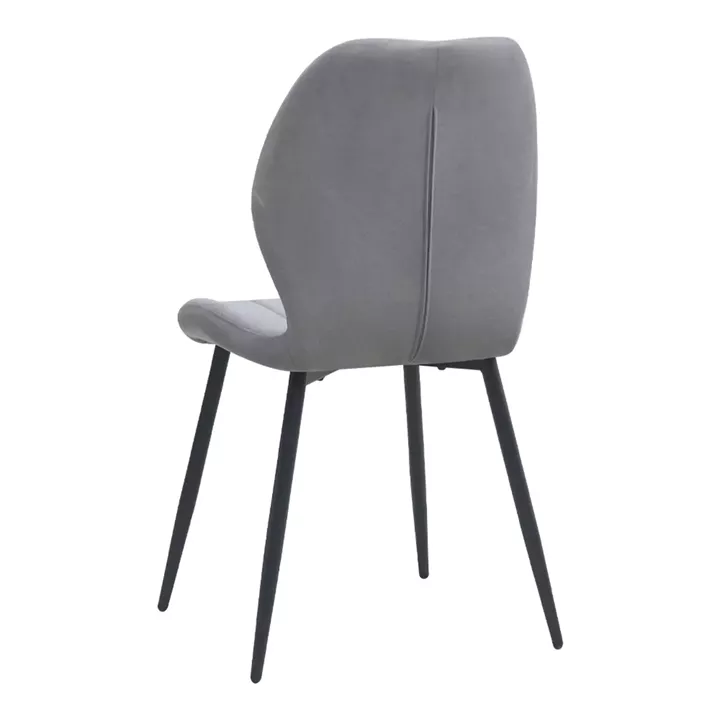 Καρέκλα τραπεζαρίας Valena Megapap elephant grey ύφασμα - μεταλλικό μαύρο πόδι 48x58x87εκ.