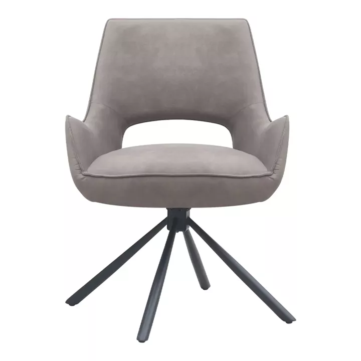 Πολυθρόνα τραπεζαρίας Alessia Megapap περιστρεφόμενη elephant grey ύφασμα - μεταλλικό μαύρο πόδι 58x66x85εκ.
