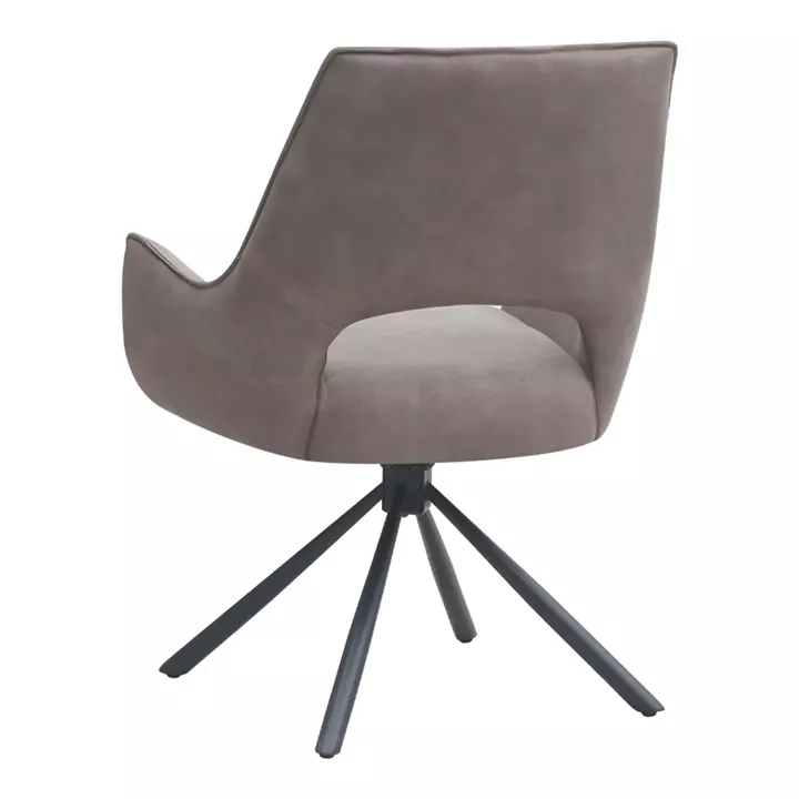 Πολυθρόνα τραπεζαρίας Alessia Megapap περιστρεφόμενη elephant grey ύφασμα - μεταλλικό μαύρο πόδι 58x66x85εκ.