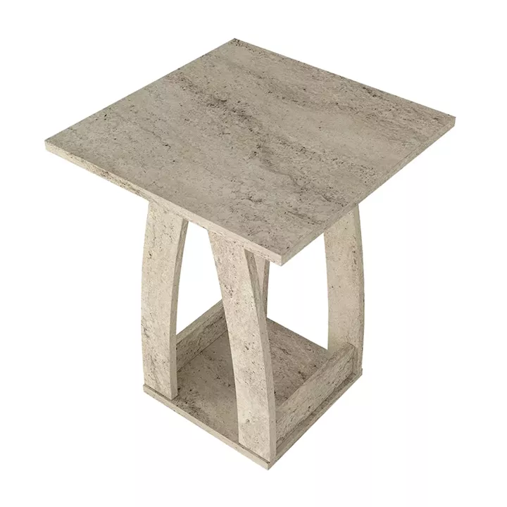 Τραπεζάκι βοηθητικό - Κομοδίνο Deros Megapap χρώμα travertine 45x45x56εκ.