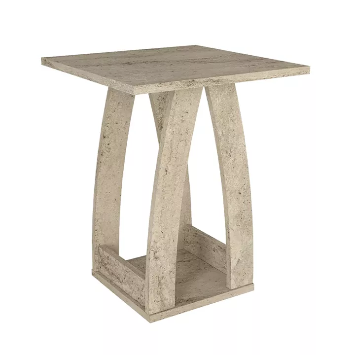 Τραπεζάκι βοηθητικό - Κομοδίνο Deros Megapap χρώμα travertine 45x45x56εκ.