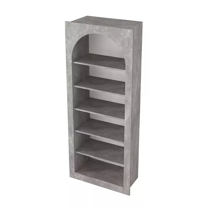 Βιβλιοθήκη Voila Megapap χρώμα γκρι σκυροδέματος 74x35x180εκ.