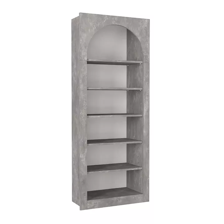 Βιβλιοθήκη Voila Megapap χρώμα γκρι σκυροδέματος 74x35x180εκ.