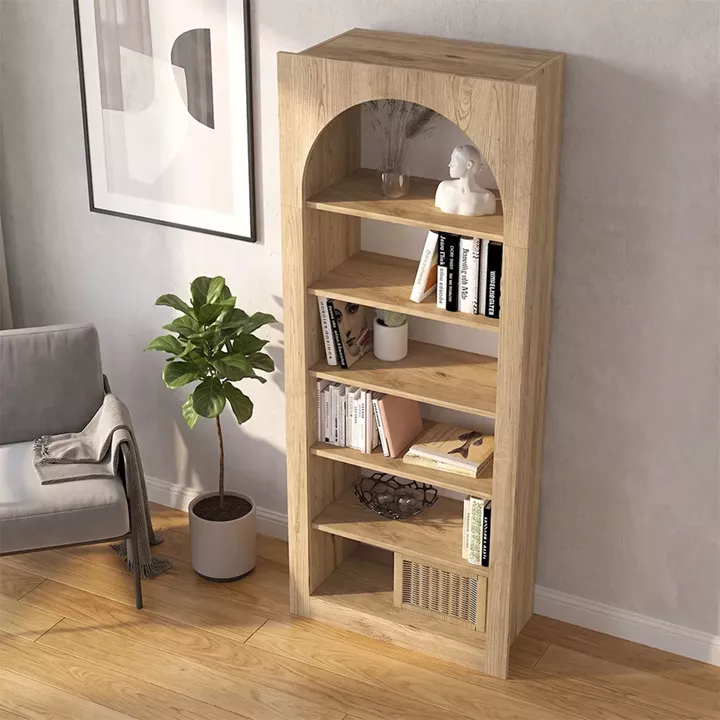 Βιβλιοθήκη Voila Megapap χρώμα sepet oak 74x35x180εκ.