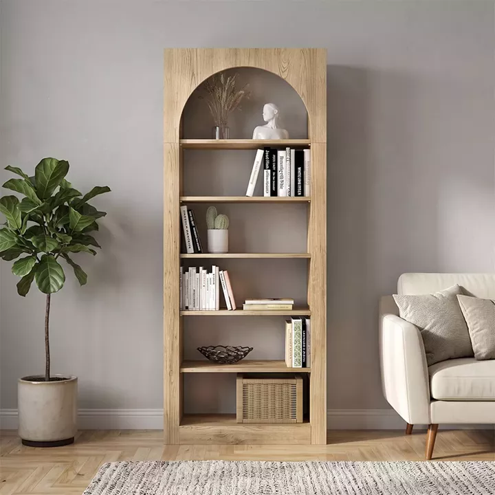 Βιβλιοθήκη Voila Megapap χρώμα sepet oak 74x35x180εκ.