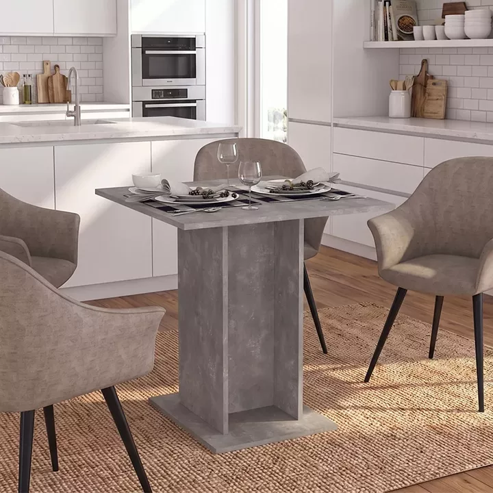 Τραπέζι Allos Megapap χρώμα γκρι σκυροδέματος 75x75x77εκ.