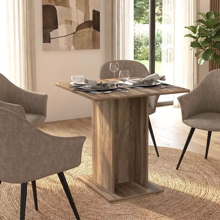 Τραπέζι Allos Megapap χρώμα καρυδί 75x75x77εκ.