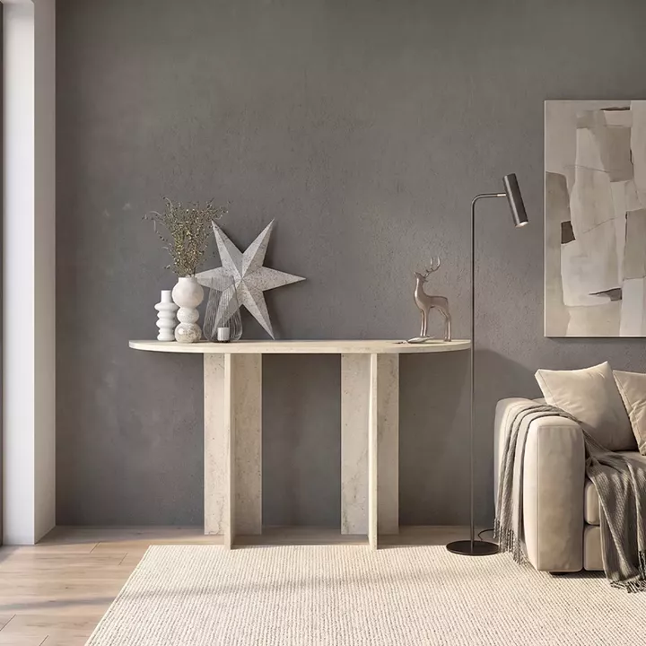 Κονσόλα Cortado Megapap χρώμα travertine 120x35x75εκ.