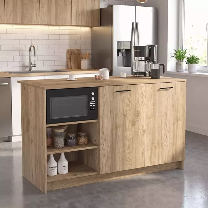 Τραπέζι - Πάγκος κουζίνας Peres Megapap χρώμα sepet oak 150x70x91,8εκ.